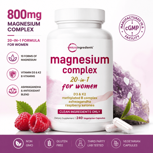 Micro Ingredients Magnesium Complex 20-in-1 for Women, 240 Vegetarian Capsules